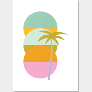 Palm sunset Posters and Art